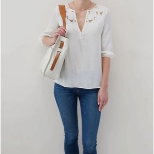 Hobo Park Tote Latte Women Bag Retired Design Pattern Rare Find (Leather)